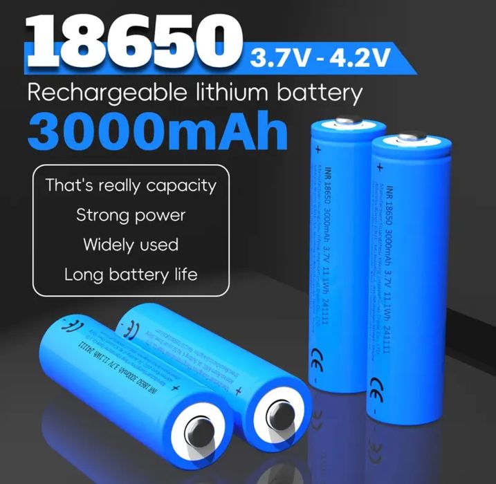 Baterie Externa Set 4 bucati Acumulator 18650 DE 3000mah Lanterna Noi