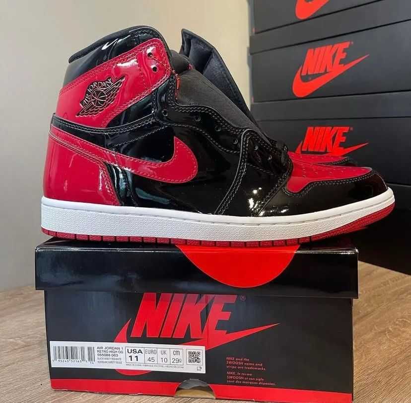 Nike Air Jordan 1 Patent Bred (36-45) NOU