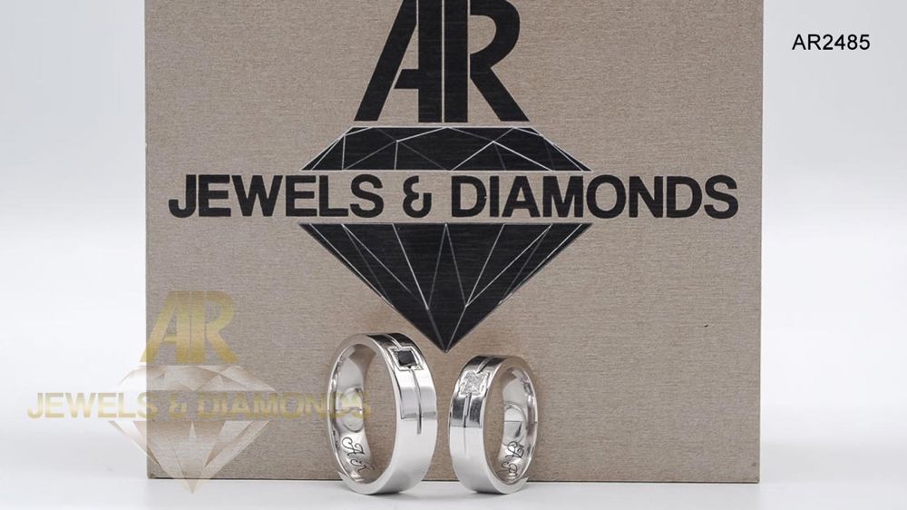 Verighete Aur Alb cu DIAMANTE model deosebit AR JEWELS(AR2485)