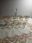 Serviciu vintage sticla cu pahare pt vin si pt tuica plus sticla