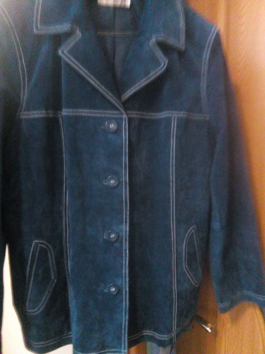 Geaca Dama Piele Întoarsă Bleumarin Mărimea XL ,XXL,NOU