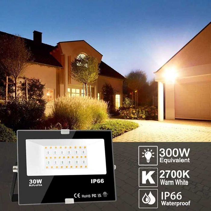 RGB Outdoor LED Floodlight 30W, Color Changing RGBW Equivalent 300W
