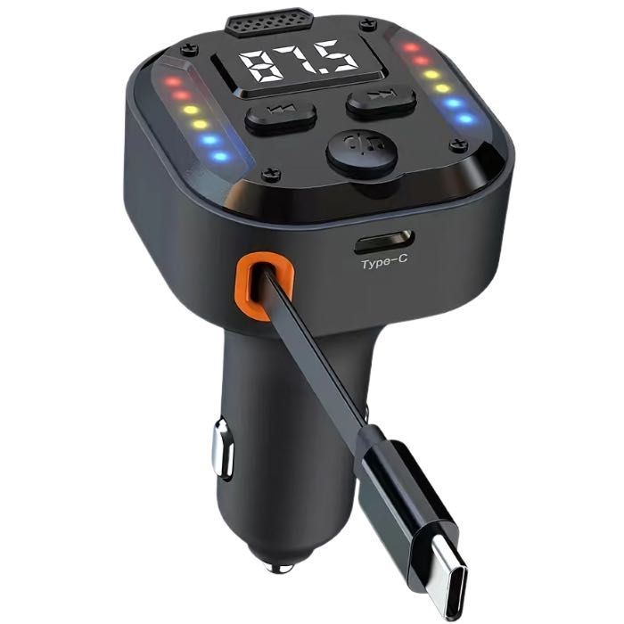 Modulator FM NETSTAT®Bricheta, BT 5.3 QC3.0 PD30W Cablu Retractabil