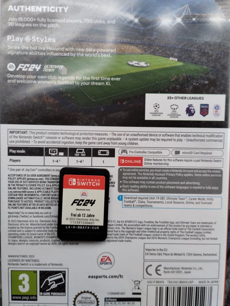 Продается FIFA 24 на Nintendo switch flash card на Nintendo switch