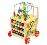 Antemergator si Cub Educational WoodWalker pentru Copii,Lemn Natural
