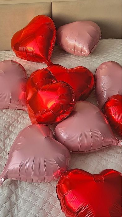 фольгированные шарики в сердечку