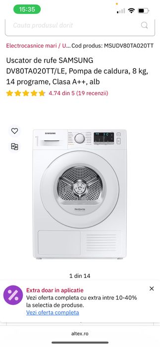 Uscator de rufe SAMSUNG