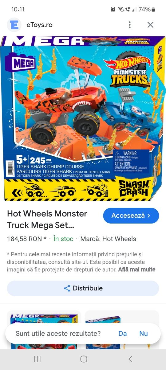 Seturi construcție monster truck hot wheels