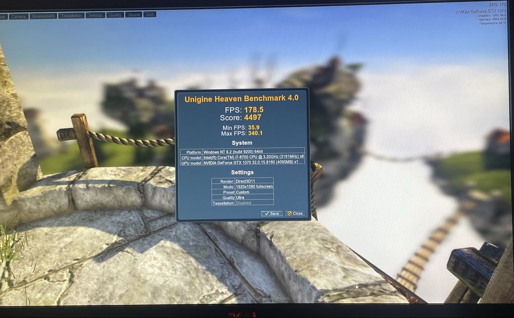 Настолен геймърски компютър i7-8700,GTX 1070,16GB RAM,SSD