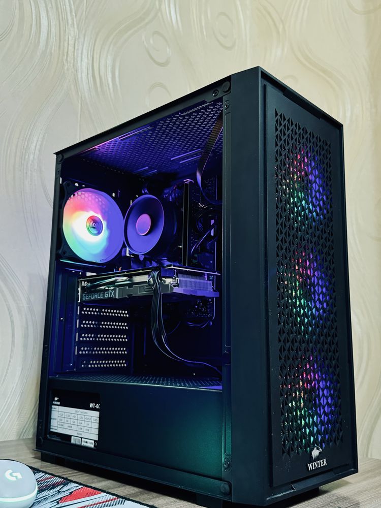 ИГРОВОЙ КОМПЬЮТЕР с монитором 100 гц на кроштейне