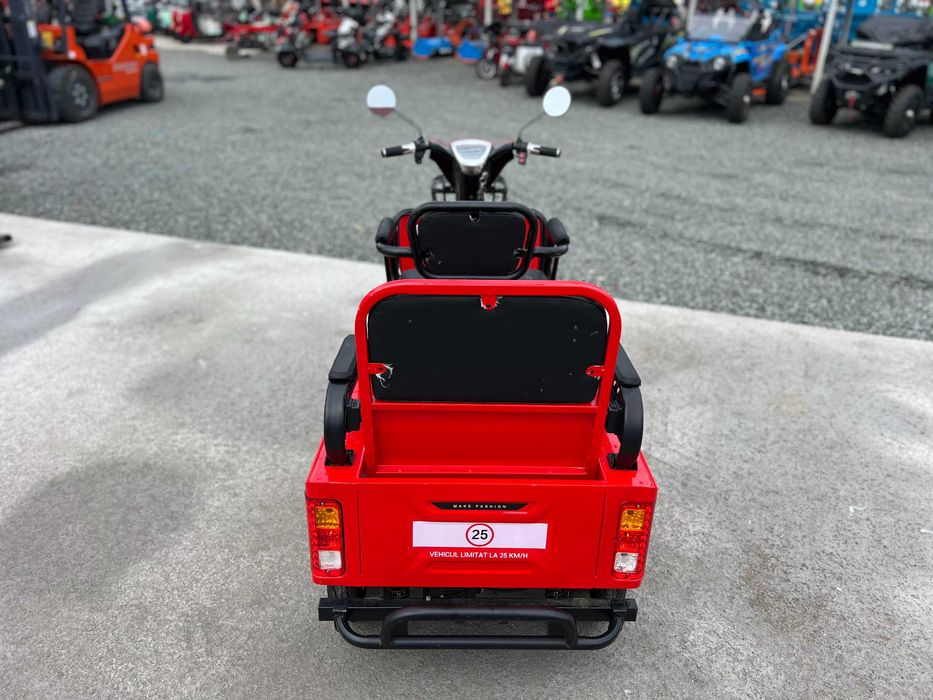 Triciclu electric THOR tuk tuk SX LONG2 nou rosu negru alb gri