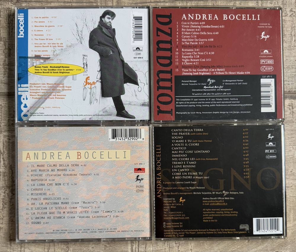 Lot 8 cd-uri originale Andrea Bocelli