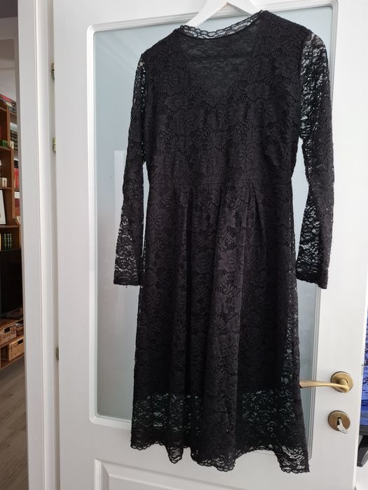 Rochie neagra din dantela made in Italy