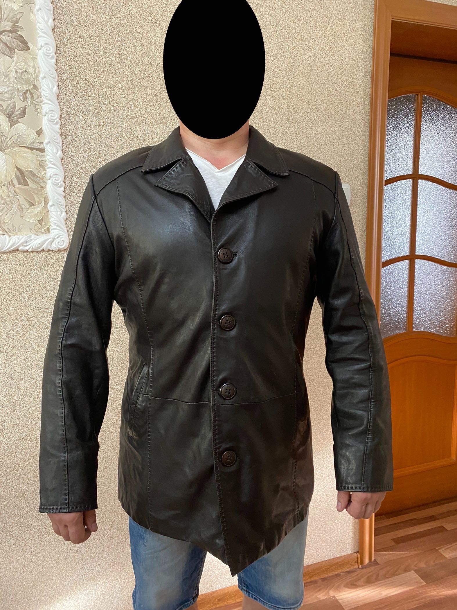 Мужской кожаный пиджак
