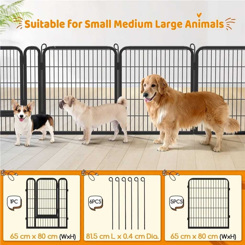 Accesorii animale, Gard, Tarc, catei, iepiri | 592544 Black(6pcs)