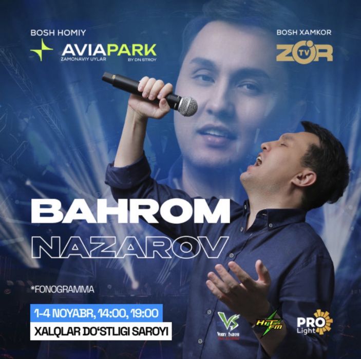 Bahrom Nazarov kansertiga biletlarimiz bor
