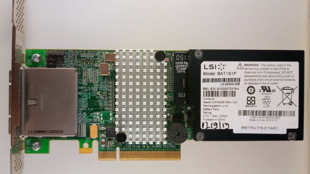 RAID контролер LSI SAS9280-8e/Intel RS2PI008 512MB 6Gb/s RAID 1/5/6/60