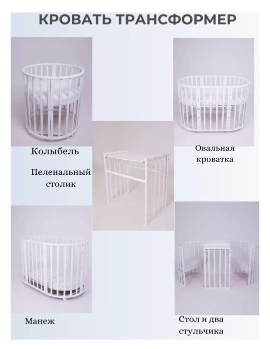 Детская кроватка трансформер 5 в 1