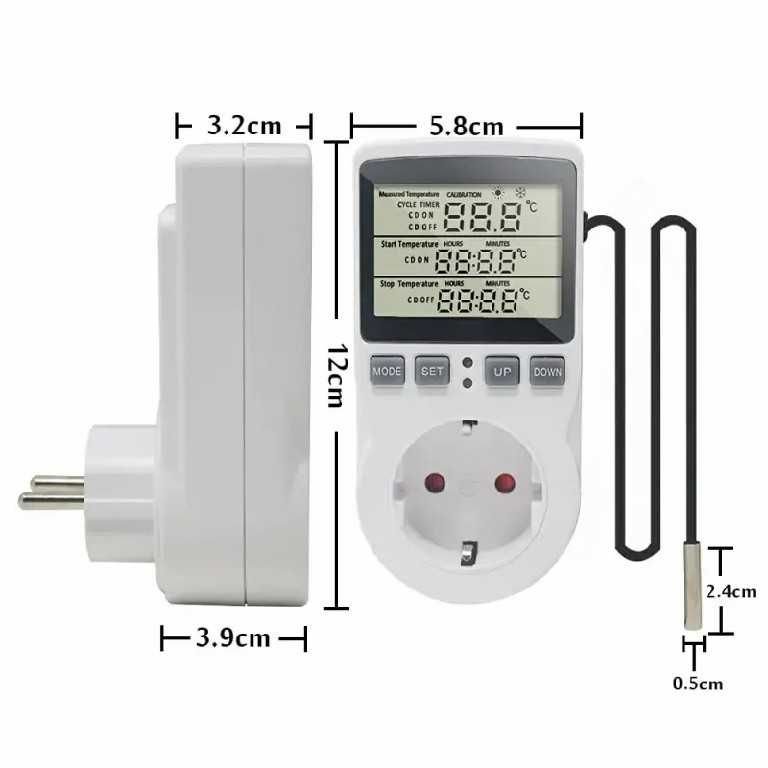 PRIZA cu TERMOSTAT programabila cu SENZOR TEMPERATURA calorifer plasma