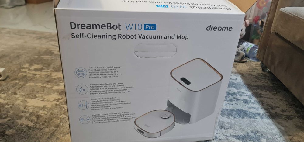 Cadoul perfect! Robot aspirator Dreame W10 PRO cu stație  alb   / schi