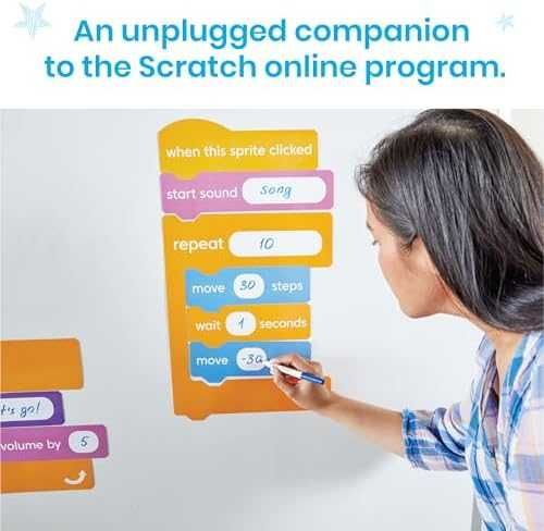 Нов Магнитни блокчета за програмиране Scratch STEM комплект за 8+ деца