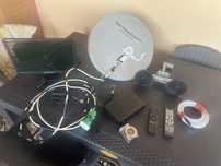 Kit complet antenă satelit cu monitor, receptor HD