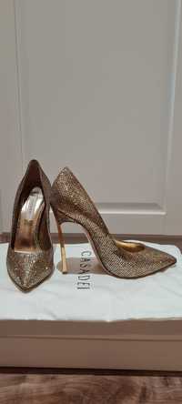 Noi - Casadei pantofi blade gold glitter 35.5