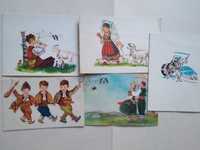 Ретро картички с деца в народни носии