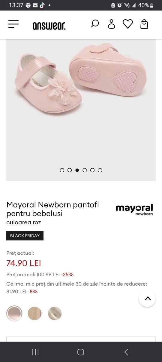 Pantofiori botez Mayoral din piele