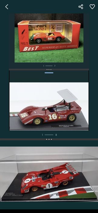 Ferrari 860 Monza MM 1956, Ferrari 612 Can-Am 1969 C. Amon, 312P 1974