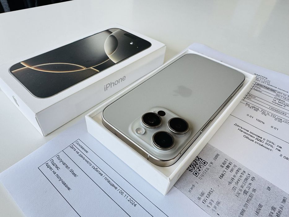 Iphone 16 Pro 128GB Natural Titanium 97% Battery 2г. Гаранция