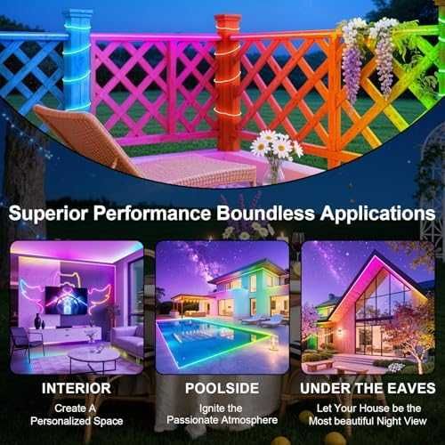 Нов 15m водоустойчив RGB неон IP68 с APP дистанционно за двор и парти