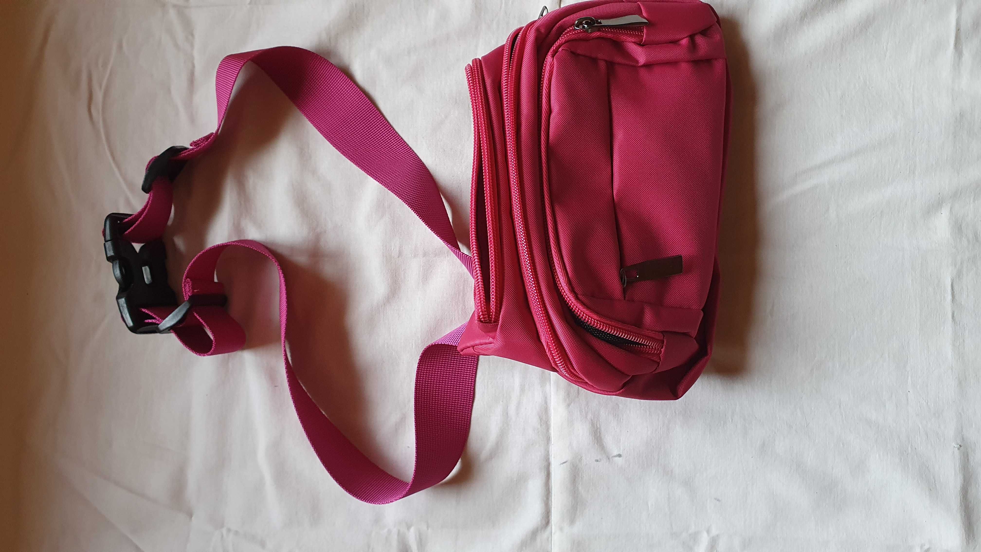 Розова чанта за кръст, здрава , чисто нова