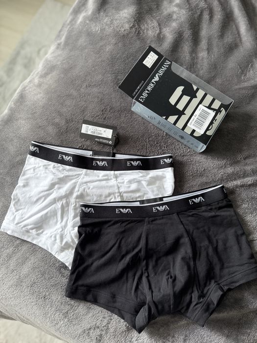 Emporio Armani set 2 boxeri alb-negru marimea S noi originali