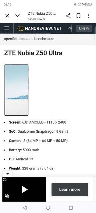 ZTE Nubia z50 ultra 12/516 gb Game telefon