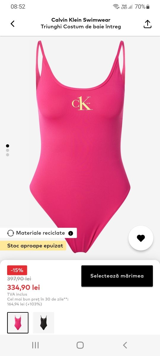 Costum de baie Calvin Klein