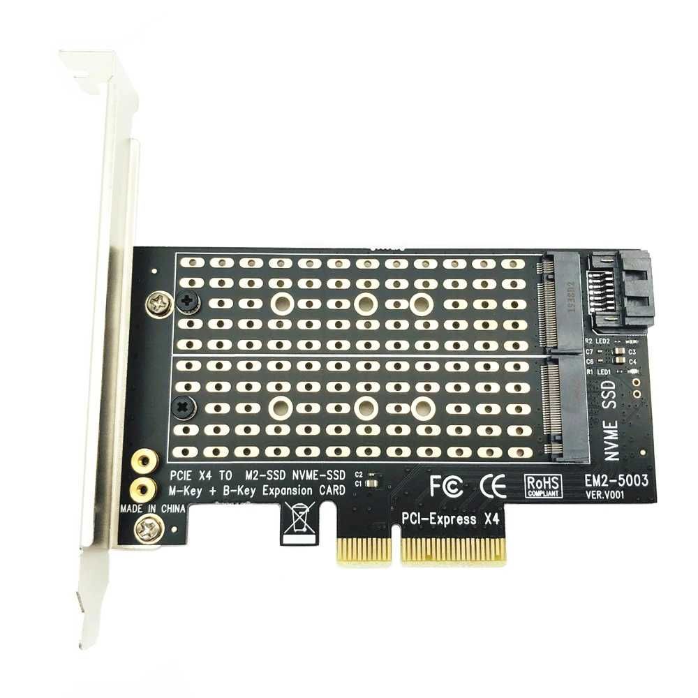 Adaptor M.2 NVME NGFF la PCI-E X4 X8 X16 M key B key pentru PC SSD