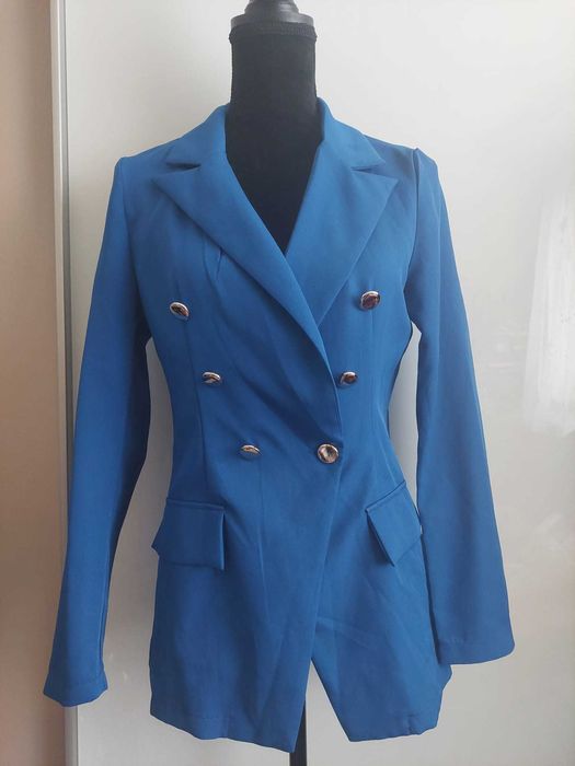Jacheta de primavara office albastru regal/ sacou