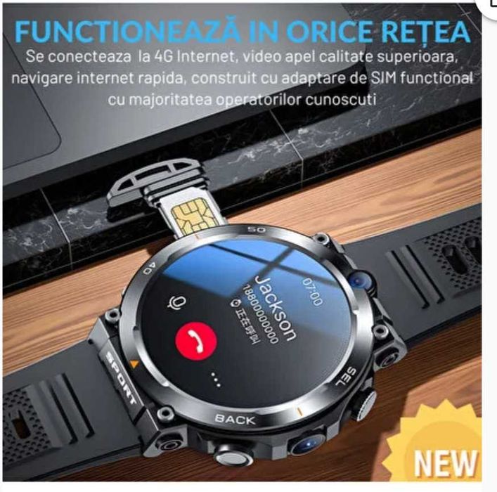 Ceas Smartwatch cu WhatsApp și camera foto