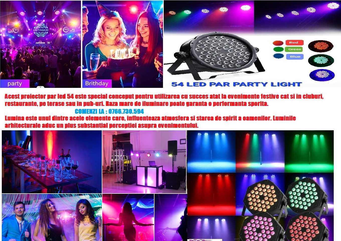 Proiector Club 54 Led-uri*Lumini DJ*Orga de lumini Disco Party Majorat