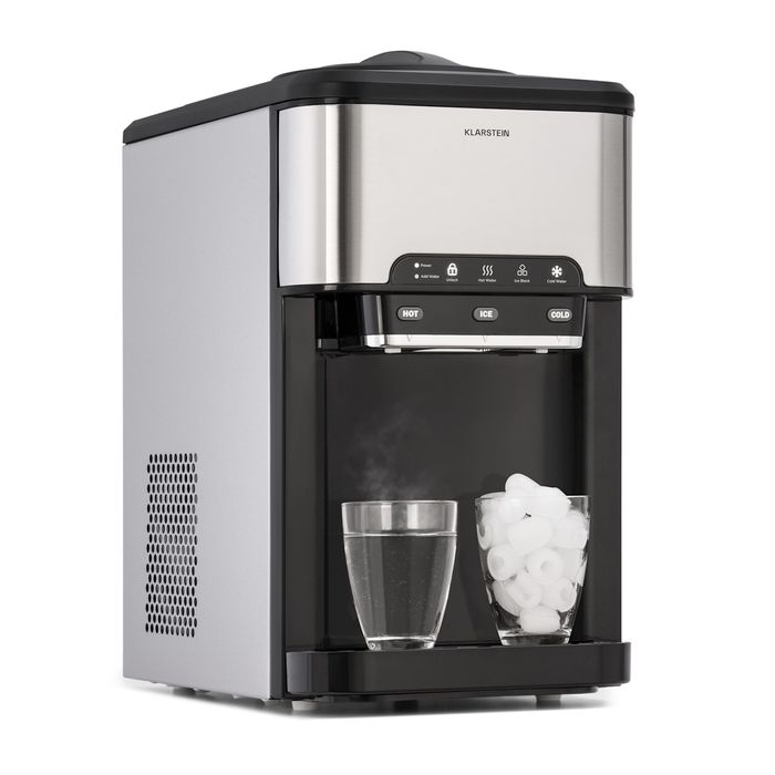 Ледогенератор Klarstein AQUEOUS с диспансер за топла и студена в-а 3в1