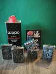 Set cadou bricheta tip zippo design artistic ,benzina plus pietre