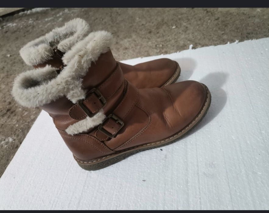 Cizme piele maro copii