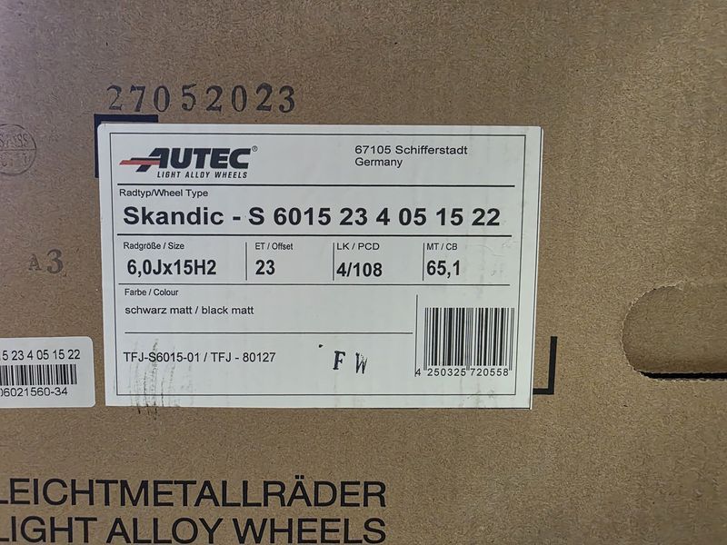 Jante 15'' 4x108 Peugeot Citroën Pezho Sitroen 4x108