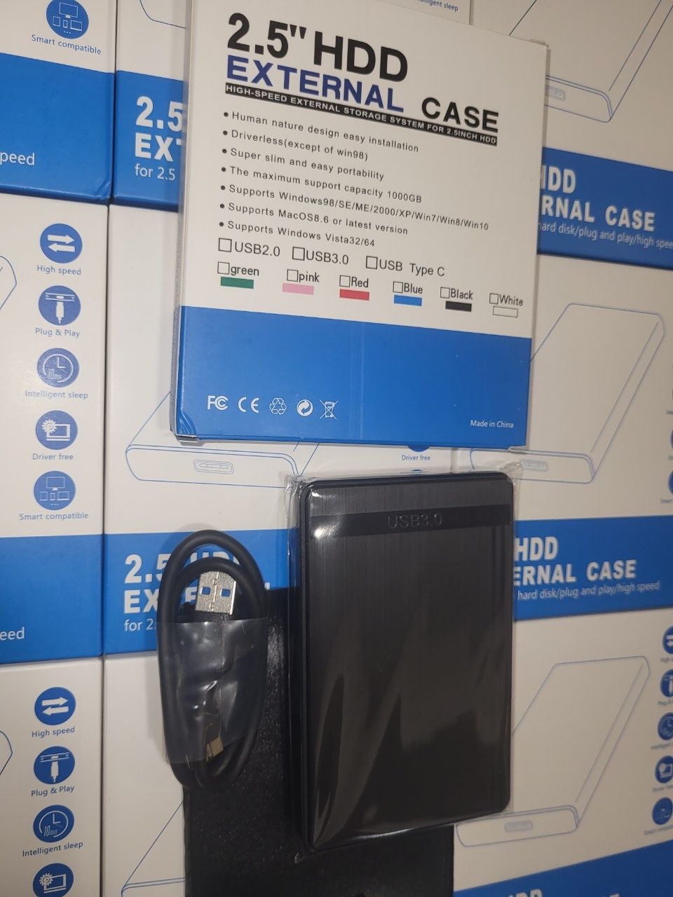 Новые case для usb 3.0  2.5" HDD и SSD. Корпуса external Штучн. 75тыс