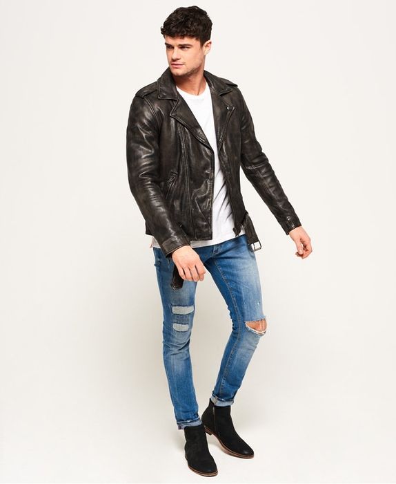 Superdry SD Endurance Custom Leather Jacket-почти ново, оригинално, XL