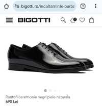 Pantofi piele naturală Bigotti noi ( 41 ) .