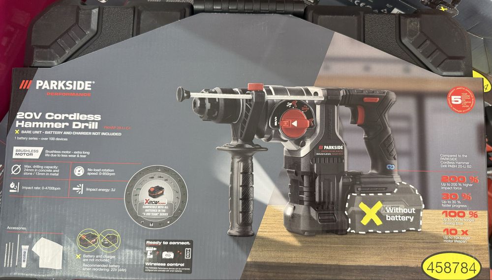 Ciocan rotoperctuor pe acumulator 20v 3j Parkside Performance