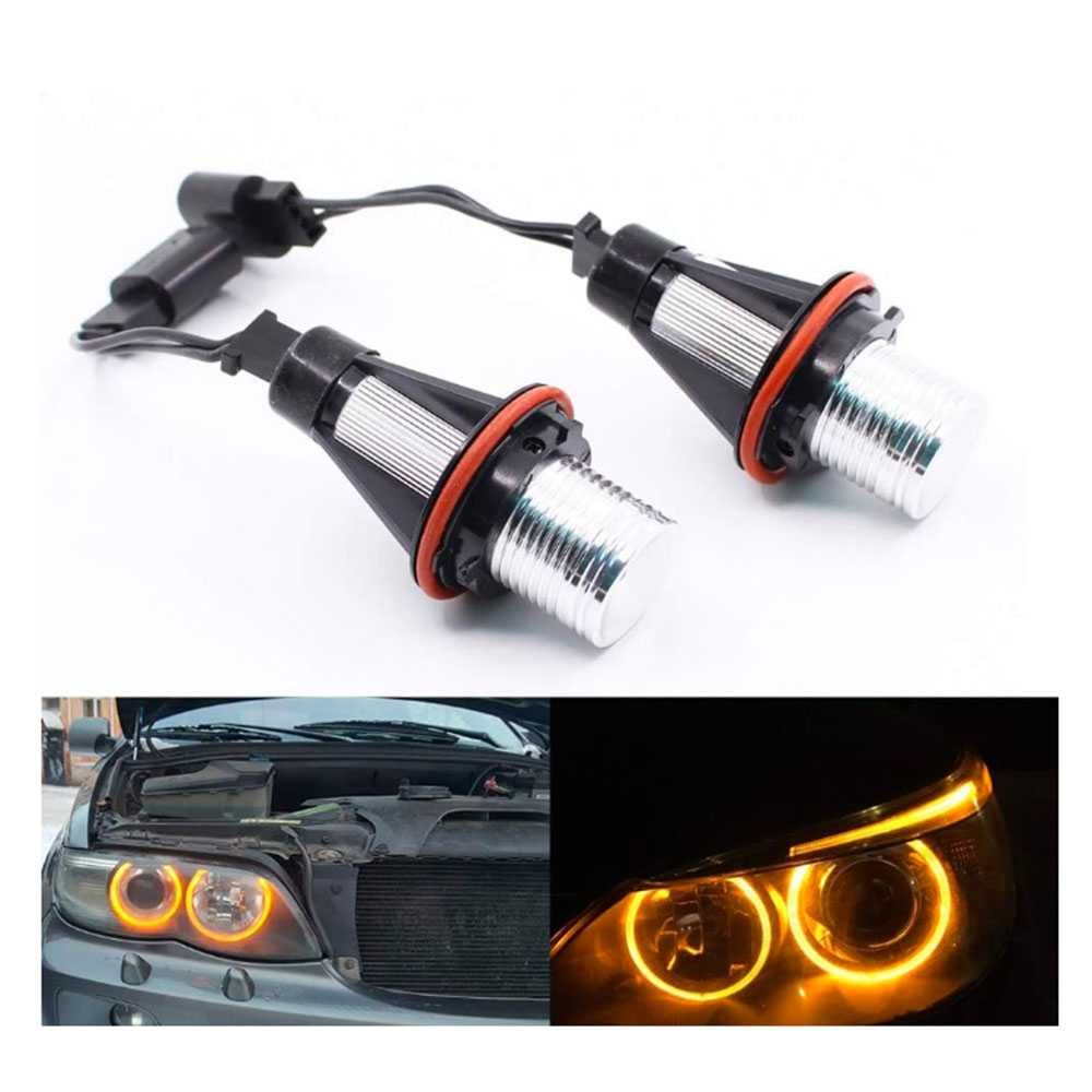 LED крушки ангелски очи за BMW, 12V-24V, с Canbus без грешки, жълти