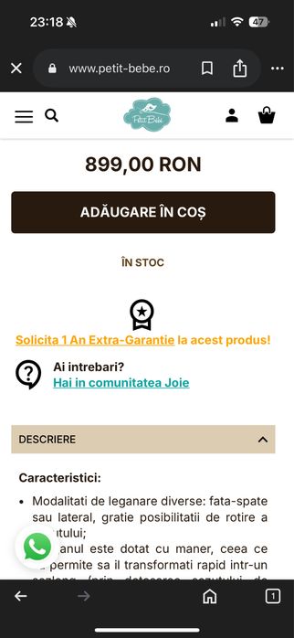 Leagan si balansoar joie